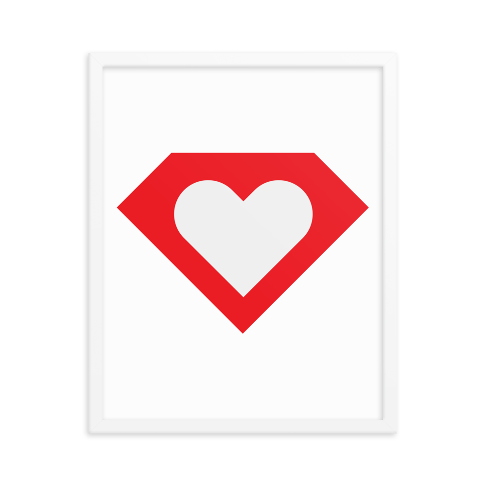 Ruby Heart Framed Poster