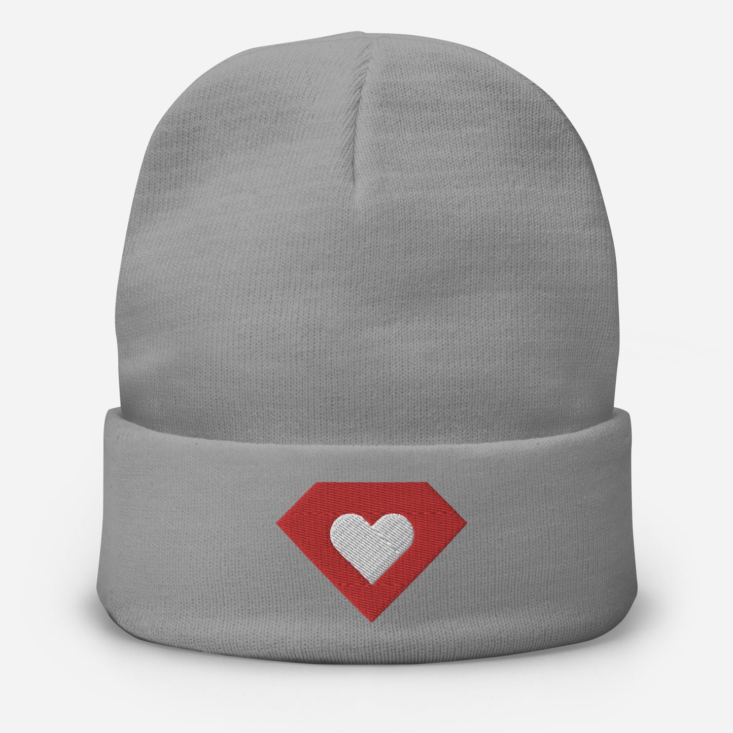 Ruby Heart Embroidered Beanie