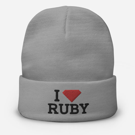 I Love Ruby Embroidered Beanie