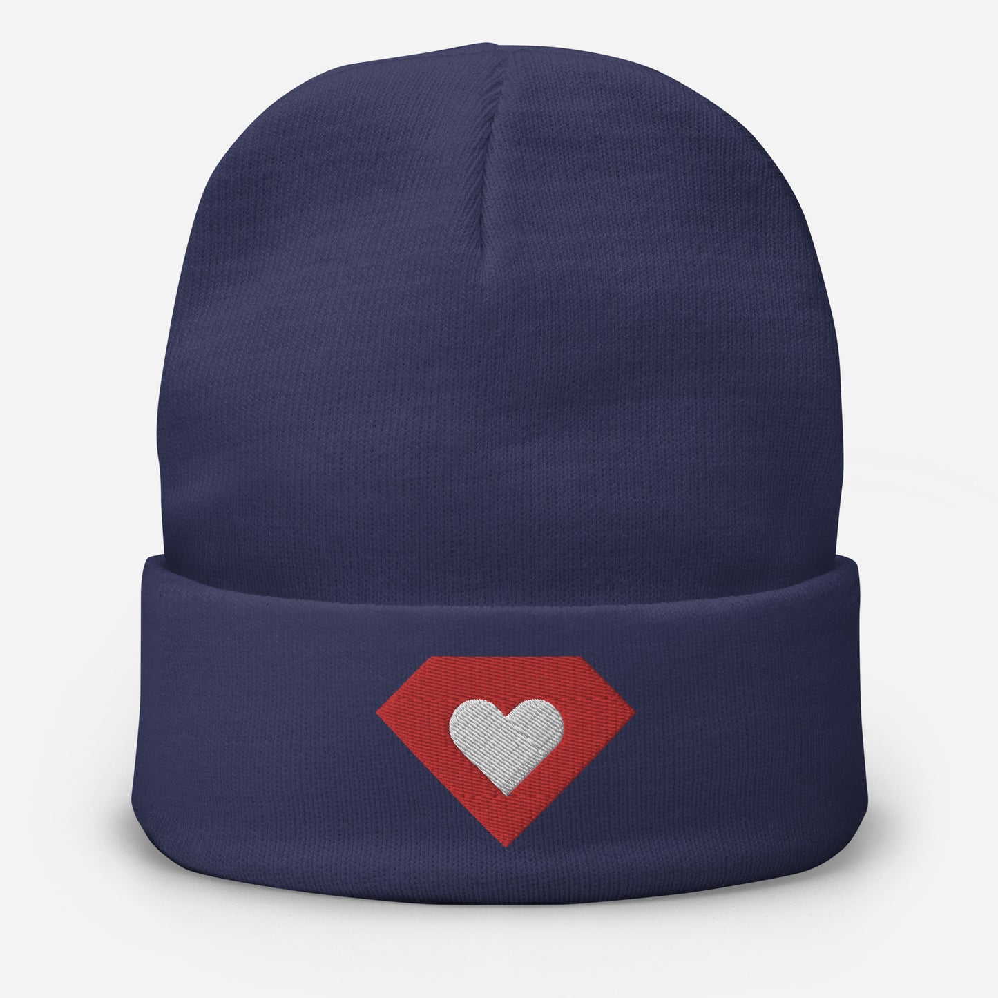 Ruby Heart Embroidered Beanie