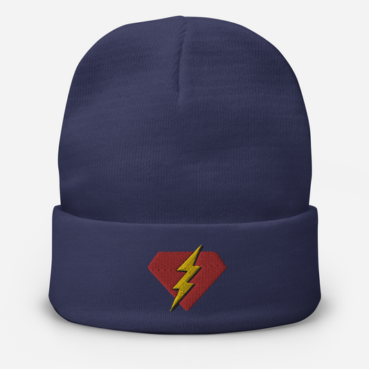 Ruby Lightning Embroidered Beanie